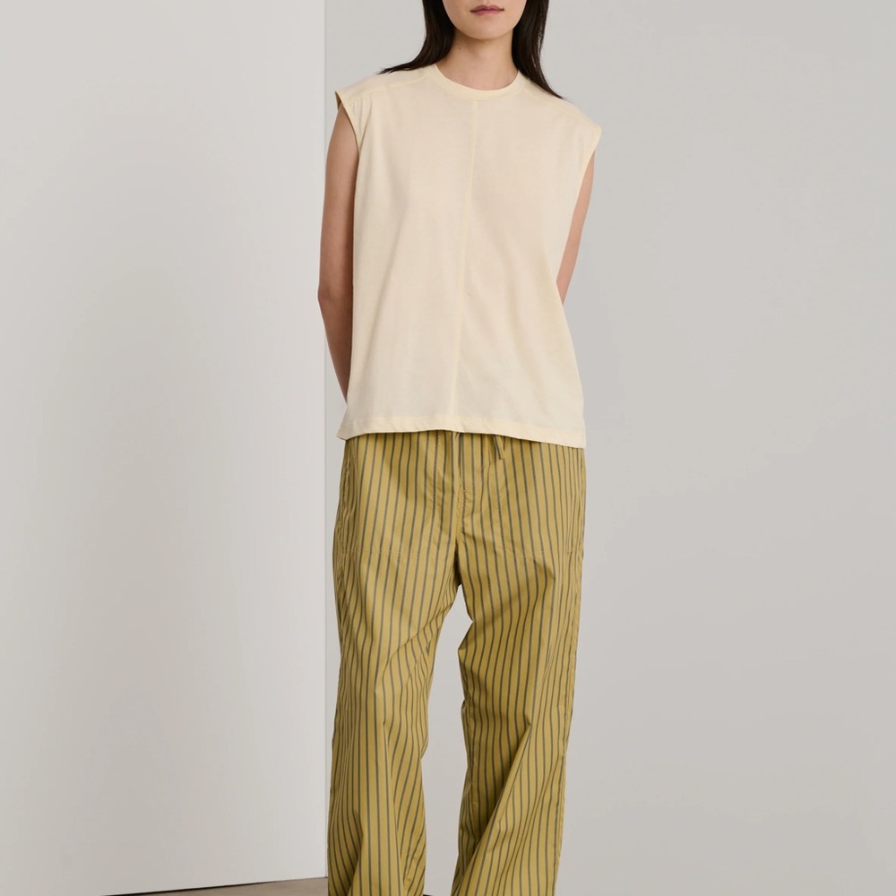 Soeur Yellow Albert Trousers with Relaxed Fit and High Waist, size 34, worn once